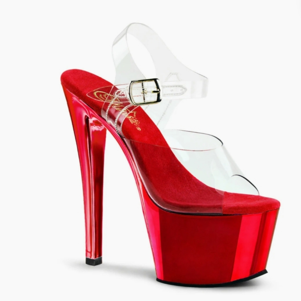 Pleaser Red Heels Elegant Design